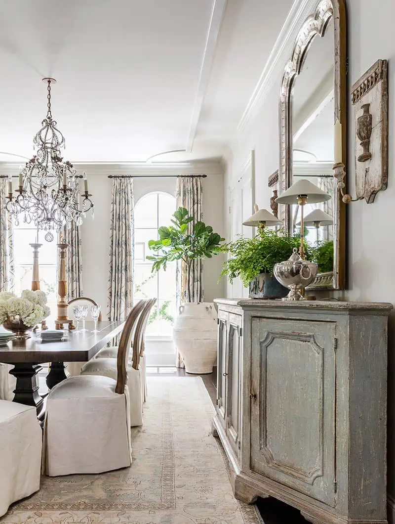Purdue formal dining room and buffet table